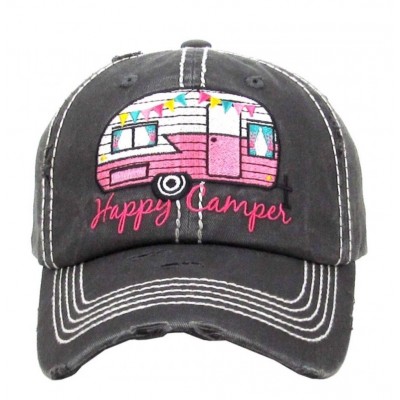 Happy Camper vintage style ball cap with washedlook details New Free Shipping  eb-56209888